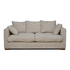 Canapea bej cu tapițerie din catifea reiată 175 cm Comfy – Scandic