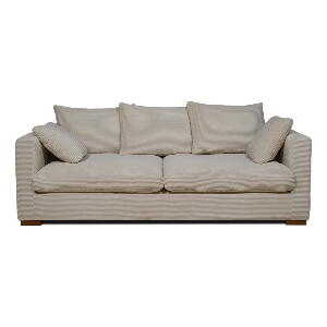 Canapea bej cu tapițerie din catifea reiată 220 cm Comfy – Scandic