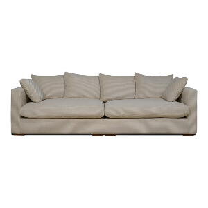 Canapea bej cu tapițerie din catifea reiată 266 cm Comfy – Scandic