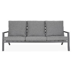 Canapea 3 locuri pentru exterior Lazy, 205x98x79 cm, aluminiu, antracit/gri