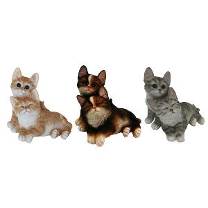 Decoratiune de gradina, din polirasina, Sweet Cats Multicolor, Modele Asortate, L18,6xl18,3xH18 cm