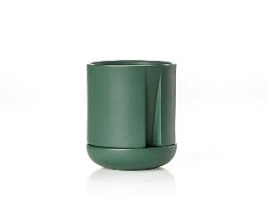 Ghiveci cu farfurie din ceramica Herb Pot 332153 Verde, Ø11,5xH13,6 cm, Villa Collection