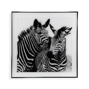 Tablou decorativ Zebra, Versa, 50 x 50 cm, sticla/MDF