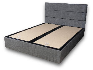 Baza pat dublu și tăblie Silver, Gri, 150x10x5 cm