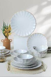 Set de cină din ceramică X0001490800000000000000000, Alb, 28 cm