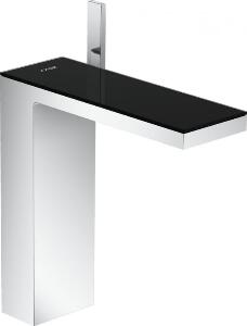 Baterie lavoar baie crom sticla neagra, ventil click-clack, Hansgrohe Axor MyEdition 230