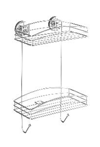 Polita pentru baie, Wenko, Vacuum-Loc®, 26 x 15 x 43 cm, inox