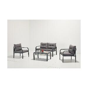 Set mobilier de grădină Arya 1, Aluminiu, 130x61x70 cm, Antracit