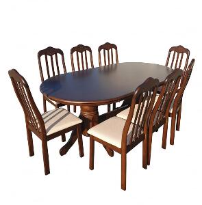 Set masa RH7039T cu 8 scaune 559C, ovala, 8 persoane, stejar imbatranit, 179x99x76 cm