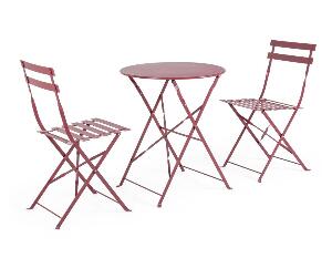 Set masa de gradina cu 2 scaune pliabile Wissant Scarlet - YES, Rosu