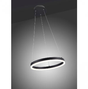 Lustra tip pendul LED Titus aluminiu / sticla acrilica, 1 bec, diametru 60 cm, negru, 230 V