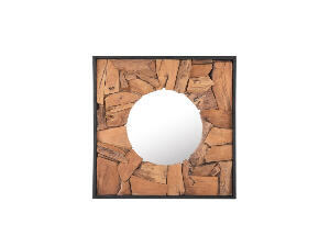 Oglinda de perete YECORA, lemn, maro, 70 x 70 x 5 cm