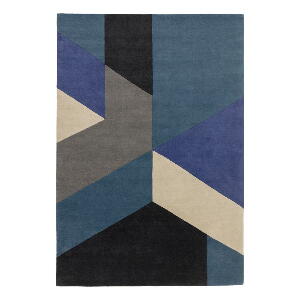 Covor Asiatic Carpets Big Geo, 200 x 290 cm, albastru-negru