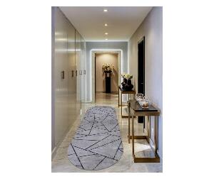 Covor Gray Modern Oval 80x100 cm - Rizzoli, Gri & Argintiu
