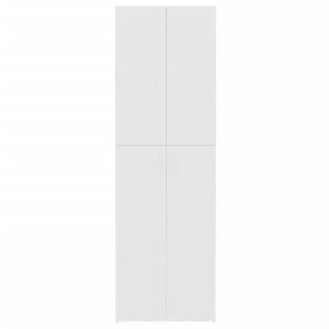 Dulap de birou Abelone, lemn masiv, alb mat, 190 x 60 x 32