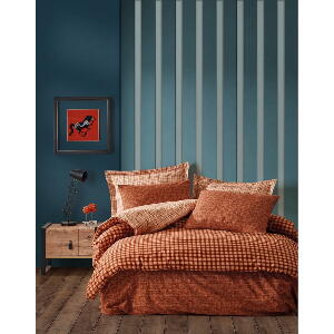 Lenjerie de pat din bumbac ranforce Cotton Box Rane, 240 x 260 cm, portocaliu