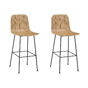 Set de 2 scaune de bar Moffitt, maro/negru, 100 x 43 x 54 cm