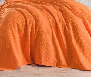 Cuvertura Pique Basic Orange 200x200 cm - Bella Carine by Esil Home, Portocaliu