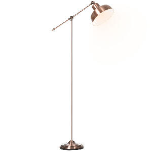 HOMCOM Lampa de podea de 148 cm, cu 3 abajururi reglabile, baza rotunda, comutator cu pedala