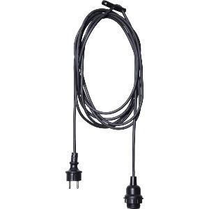 Cablu cu dulie pentru bec Star Trading Cord Ute, lungime 5 m, negru