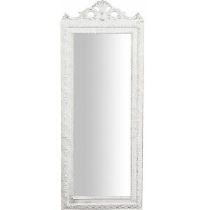 Oglinda de perete Ione, lemn, alb, 90 x 35 x 2 cm