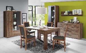 Set de mobila dining din pal, 5 piese Tala Stejar Noble Oak / Negru