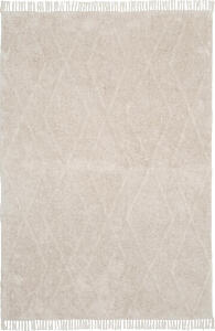 Covor cu franjuri Bina, bumbac, bej/alb/crem, 160 x 230 cm