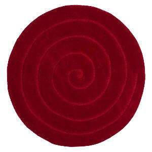 Covor rotund din lână Think Rugs Spiral, ⌀ 140 cm, roșu rubin