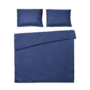 Lenjerie pentru pat dublu din bumbac Le Bonom, 160 x 200 cm, albastru marin