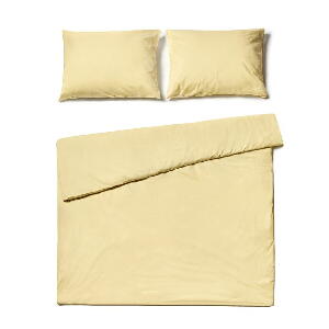 Lenjerie pentru pat dublu din bumbac Le Bonom, 160 x 200 cm, galben vanilie