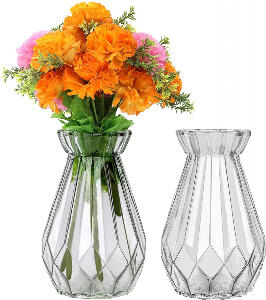 Set de 2 vaze pentru flori Belle Vous, sticla, 15 x 7,2 cm