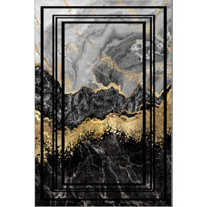 Covor Lindy, textil, gri/auriu/negru, 80 x 120 cm