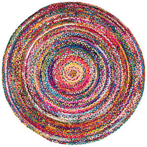 Covor rotund Rosanne, bumbac, multicolor, 122 cm