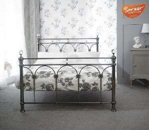 Cadru de pat Lupien, metal, negru, 165 x 210 x 126 cm