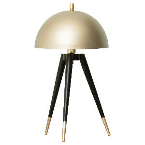 HOMCOM Lampă de masă cu trepied și abajur auriu metalic, fixare E27, Ф30x62cm – auriu