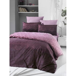 Lenjerie de pat din bumbac satinat Victoria Pandora, 200 x 220 cm, violet