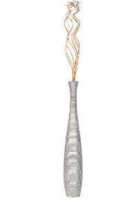 Vaza pentru flori Leewadee, lemn de mango, argintiu, 75 cm