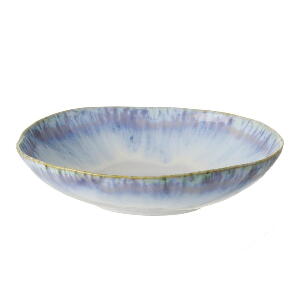Farfurie pentru paste din gresie ceramică Costa Nova Brisa, ⌀ 23 cm, alb-albastru