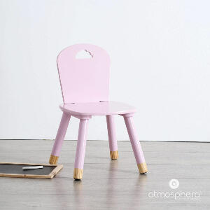 Scaun pentru copii Atmosphera, lemn, roz, 28 x 28 x50 cm