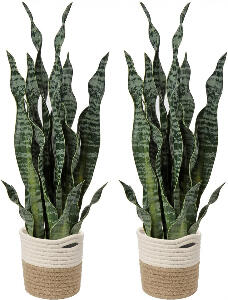 Set de 2 plante artificiale Briful, plastic/bumbac, 64 x 11,5 cm