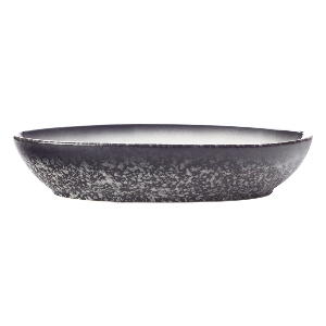 Bol oval din ceramică Maxwell & Williams Caviar, lungime 20 cm, alb - negru