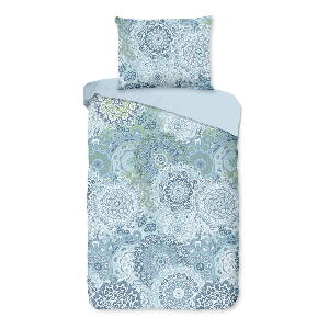 Lenjerie de pat din bumbac pentru pat dublu Bonami Selection Mandala, 200 x 200 cm, albastru