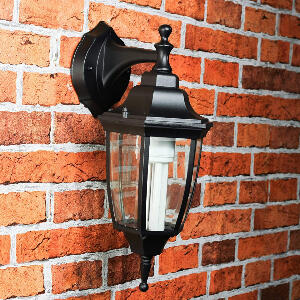 Aplica de perete pentru exterior Licht-Erlebnisse, aluminiu/sticla, negru, 14,4 x 38 x 19,4 cm