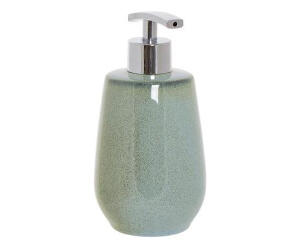 Dozator de sapun de baie, ceramica, verde, 8.5 x 8.5 x 18 cm