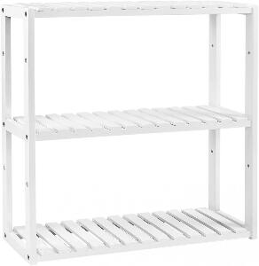 Raft pentru depozitare Songmics, 3 nivele, alb, 60 x 15 x 54 cm