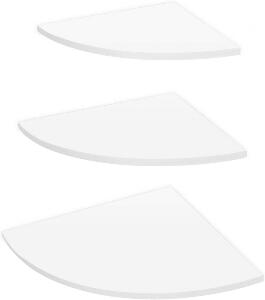 Set de 3 rafturi de perete Estink, PVC, alb