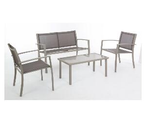 Set mobilier de exterior 4 piese Yes, PEDER, structura din otel, grej - YES