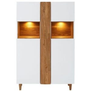 Vitrina Premium Collection by Home Affaire, lemn masiv/ MDF, cu iluminare