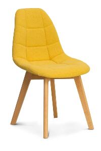 Scaun tapitat cu stofa, cu picioare din lemn Westa Yellow / Beech, l49xA52xH83 cm