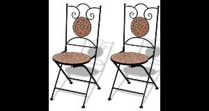 Set de 2 scaune din mozaic, culoare teracota